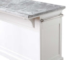 Zermatt 2-Piece Grey Marble Kitchen Island (Island, 2 Counter Stools)
