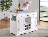 Zermatt 2-Piece Grey Marble Kitchen Island (Island, 2 Counter Stools)