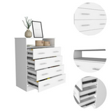 Sanna Four Drawer Dresser,  One Open Shelf