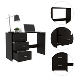 Three-Drawer Writing Desk With Compact Design and Ample Storage