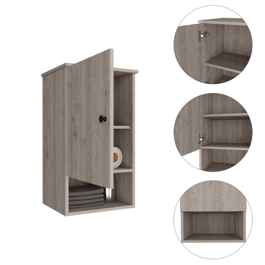 St. Angelo Medicine Cabinet with Single-Door Compartment, Two Interior Shelves, Lower Open Storage Shelf and Modern Wall-Mounted Design for Organized Bathroom Essentials, Daily Convenience and Space-Saving Home Functionality