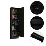 Leto XL Shoe Rack with Full-Length Mirror, Five Interior Shelves, Single-Door Cabinet and Space-Saving Vertical Design for Organizing Multiple Shoe Pairs and Enhancing Entryway or Bedroom Storage Convenience