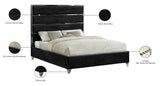 Zuma Velvet Contemporary Bed - Chic Upholstered Design with Chrome Accents for Modern Bedrooms