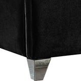 Zuma Velvet Contemporary Bed - Chic Upholstered Design with Chrome Accents for Modern Bedrooms