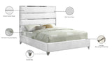 Zuma Velvet Contemporary Bed - Chic Upholstered Design with Chrome Accents for Modern Bedrooms