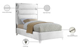 Zuma Velvet Contemporary Bed - Chic Upholstered Design with Chrome Accents for Modern Bedrooms