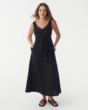 Black medium weight linen fabric (180 g/m2)