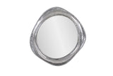 Martine Abstract Cast Iron Mirror in Silver