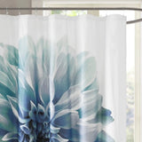 Wholesale Large Floral Cotton Percale Shower Curtain, Aqua Blue