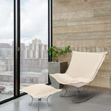 Scroll Puff Rocker Titanium- Barbet Natural/Natural