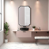 Hastings Brushed Black Shield Mirror
