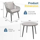 Wholesale 5 Pieces Outdoor Patio Dining Table Set, Rattan Patio Furnit
