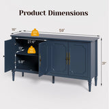 Console Cabinet, 59'' Mid Century Modern Pantry Cabinet