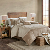Lodge Cabin Microsuede 7-Piece Comforter Set, Taupe
