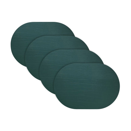 Strata Leather Forest Placemat - Oval 13.3x16.5"- Set of 4