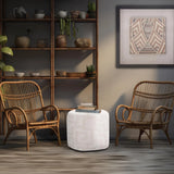 Indoor/Outdoor Pouf Tall Syros Natural