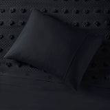 Clip Jacquard Pompom Duvet Cover Set, Black