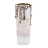 Arctic Glacier Glass Pillar Holder with Aluminum Molten Top Tall