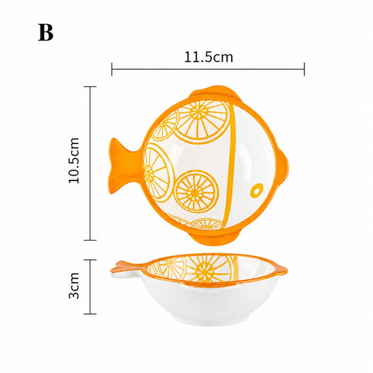 Japanese Fish Ceramic Soy Sauce Dipping Dish