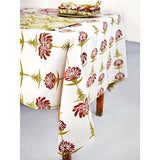 Tropical Garden 59" X 118" Tablecloth - Crimson & Chartreuse