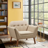Modern Mid-Century Accent Arm Chair, Beige
