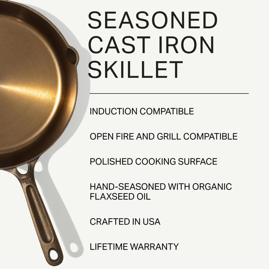 MADE IN Seasoned Cast Iron Skillet