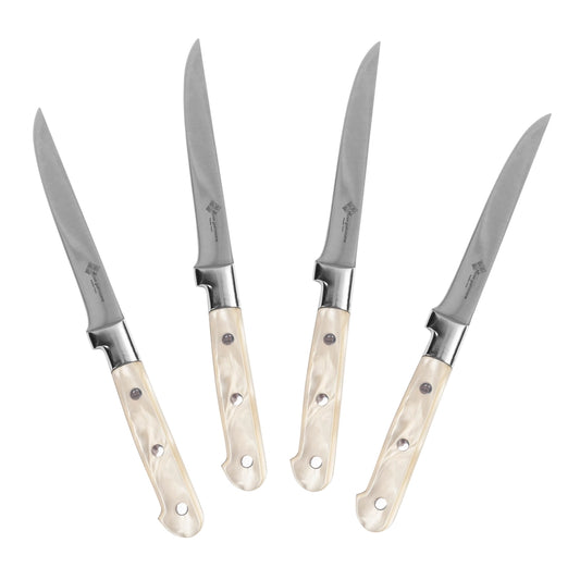 Au Nain Set of 4  Pearlized Champagne Steak Knives