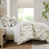 5 Piece 300TC Cotton Sateen Floral Print Duvet Set