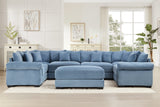 DESEO 137" Sectional Sofa with Ottoman