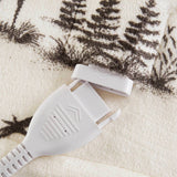 Deer Printed Velvety Shepra Heated Throw