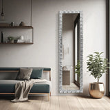 La Bailadora Bright Silver Ruffled Metal Dressing Mirror