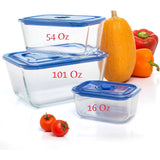 Moss & Stone 3-Piece Glass Food Storage Container Set
