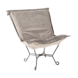 Scroll Puff Chair Bella Ash Titanium Frame