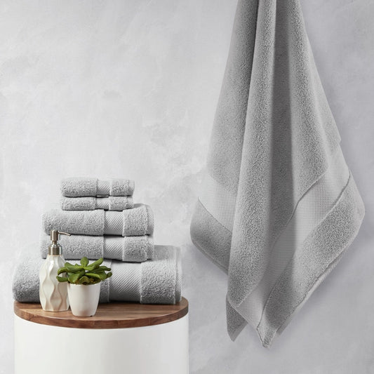 1000/900gsm 100% Cotton 6-Piece Towel Set, Grey