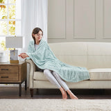Oversized 60x70" Faux Fur Throw Blanket, Light Blue