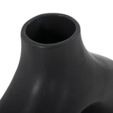 Beltram Black Modern Styled Ceramic Footed Vase