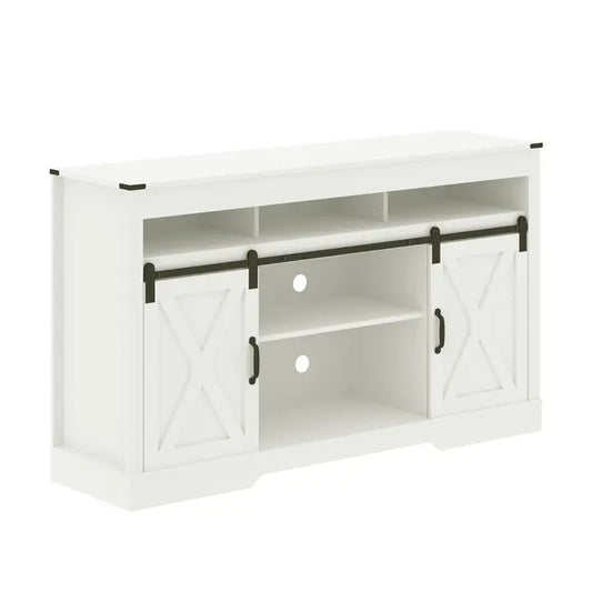 Wooden Movable Barn Door Storage Cabinet Tv Stands