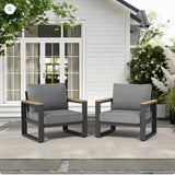 Outdoor Patio Chairs Set of 2, Aluminum Patio Chairs