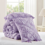 Bowtie Lightweight Puffy Floral Comforter Set, Purple