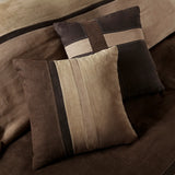 Palizzate Suede 7PC Comforter/6PC Duvet Cover Set, Brown