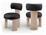 Atelier - Vegan Leather Upholstered Dining Chair (Set of 2) - Painted Natural Frame
