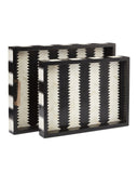 Arrow Black & White Tray Set of 2