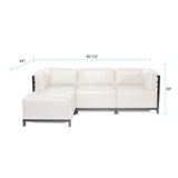 Axis 4pc Sectional Avanti White Titanium Frame