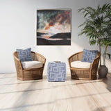Tall Square Indoor/Outdoor Pouf Syros Denim