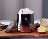 1.6 Qt Copper Ribbed Ice Bucket with Lid & Tongs