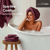 Antibacterial Spa-Like 8-Piece Bathroom Towel Set, Burgundy