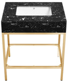 Marmo - Engineered Marble Bathroom Vanity With Gold Base
