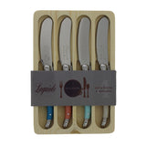 Laguiole 4-Piece Spreader Set with Coral & Turquoise Handles
