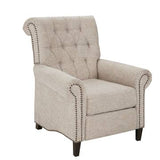 Push Back Recliner Single Sofa Reclining Chair, Cream *