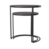 Graphite Metal Round Nesting Table Set